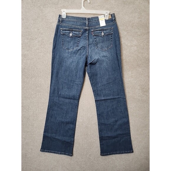 Levis 512 Perfectly Slimming Bootcut Jeans Women 16 Blue Medium Wash Stretch NEW - Picture 6 of 10